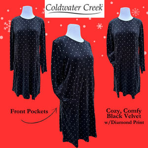 Black Velvet Long Sleeve Dress Holidays Boho Church Modest Boho Fall Winter Snow